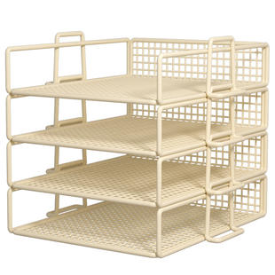 书架绘本收纳盒桌面儿童学生分级书桌收纳置物架多层书本整理架子