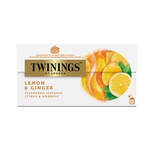 川宁Twinings 柠檬干姜茶花草茶 姜茶茶包2盒 VC防护 维C姜茶