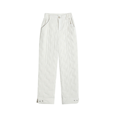 直筒羽绒裤女外穿冬季2025新款东北零下40度防风裤子加厚三防棉裤