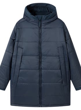 Timberland添柏岚男户外双面穿夹棉保暖中长款连帽棉服外套A6M41