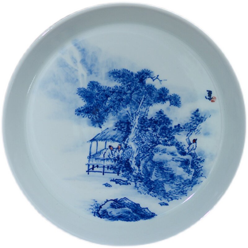 景德镇陶瓷仿古手绘茶具青花壶承