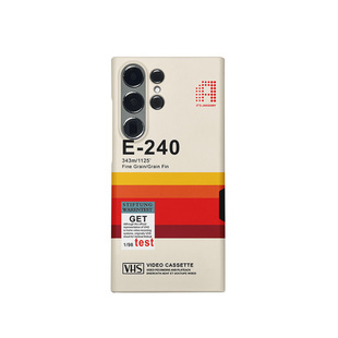 VHS简约适用用三星S25ultra手机壳红色s24/s23/s22note20ultra半包硬壳韩国涂层菲林个性创意新款