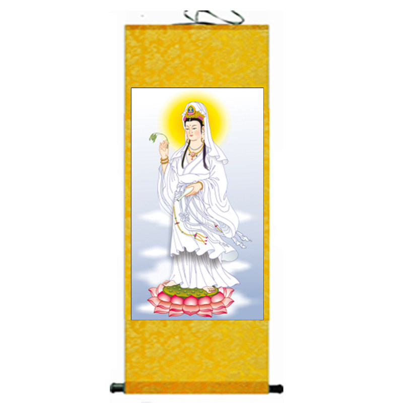 白衣送子观音菩萨阿弥陀佛画像