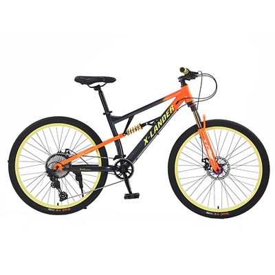 软尾山地自行车越野成人变速120响男女青少年土坡学生避震赛单车