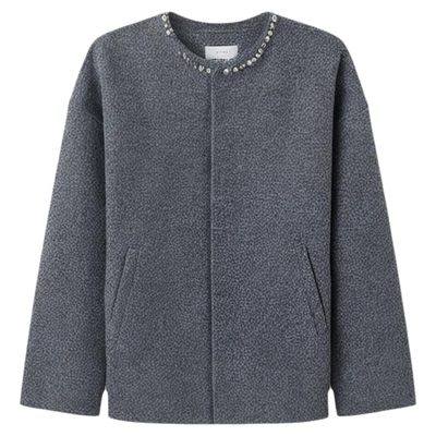 ArguE小众轻奢珍珠点缀针织衫