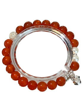 精致显白天然红玛瑙福气手链