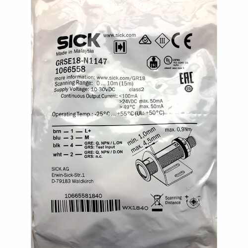 德国西克SICK圆柱形光电开关GRSE18-N1147 GRSE18-P1147