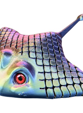 3D打印炫彩渐变仿真魔鬼鱼模型