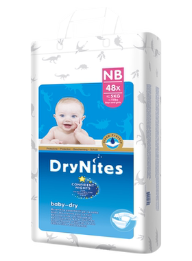 Drynites婴儿纸尿裤新生超薄透气