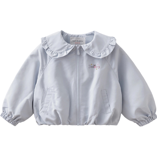 马克珍妮珠光宝气猫咪女童翻领花苞外套宝宝2026年春装新款560088