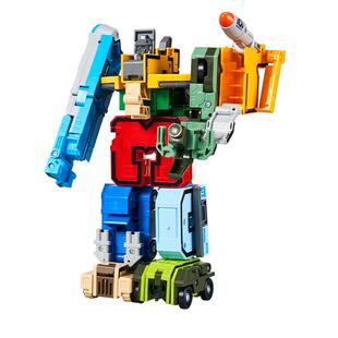 儿童益智数字变形玩具男孩3到6岁5拼装合体机器人7积木13生日礼物