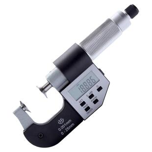 西北青量外径千分尺高精度电子数显齿轮公法线千分尺圆蝶形盘头