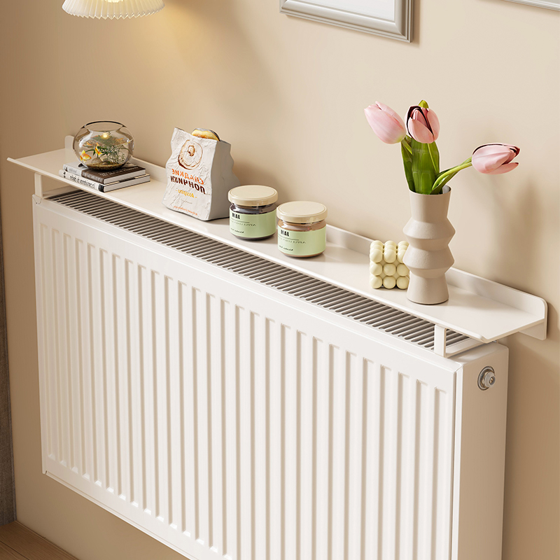 暖气片上方置物架防熏防尘罩靠墙遮丑盖板多功能一字隔板收纳架子