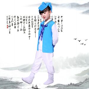 幼儿弟子规舞蹈服游子吟演出服装儿童书童表演服 唐风古韵汉服