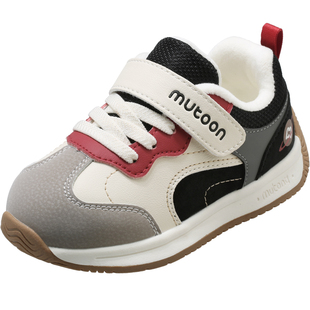 牧童儿童运动鞋2025冬季新款男童轻便阿甘鞋加绒保暖女童二棉鞋子