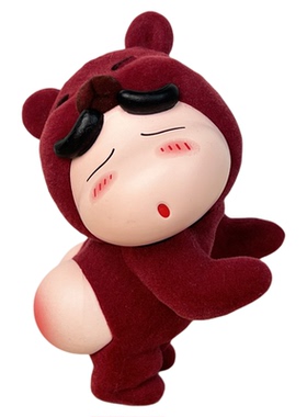 【工位治愈】屁屁熊蜡笔小新摆件装饰客厅桌面玄关植绒创意手办