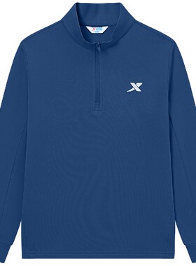 特步童装中大童长袖立领卫衣保暖上衣男大童运动训练篮球服打底衫