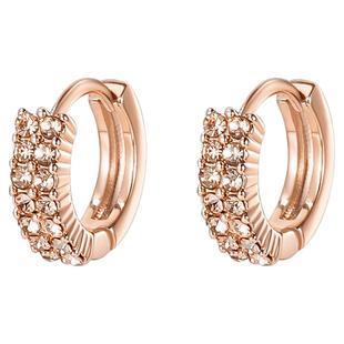 dodogogo玫瑰金耳扣女士耳圈素圈2025新款爆款耳环圈圈度假风耳饰