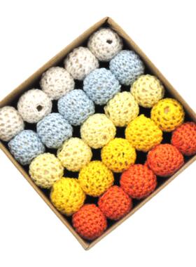 15mm 手工勾球棉线珠勾球珠 棉线手工球 饰品配件奶嘴链串珠环保
