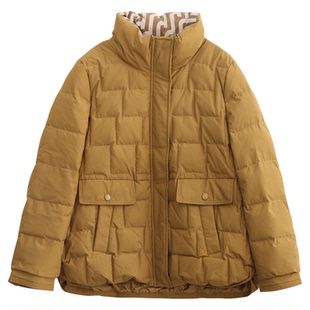 科尚纯色羽绒服女短款2025年冬季新款保暖立领上衣小个子显高外套