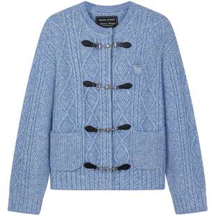 TeenieWeenie小熊女装毛针织衫2025冬新款复古优雅温暖圆领开衫