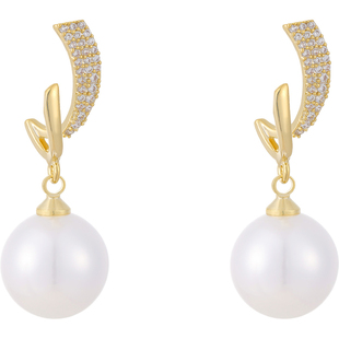 刘亦菲同款金色珍珠耳钉新款爆款高级感耳环巨好看耳饰女2026超火