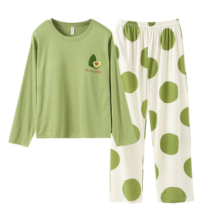 睡衣女春秋季纯棉长袖带胸垫一体2024年新款秋冬防凸点家居服套装