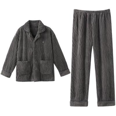 睡衣男士冬季法兰绒家居服