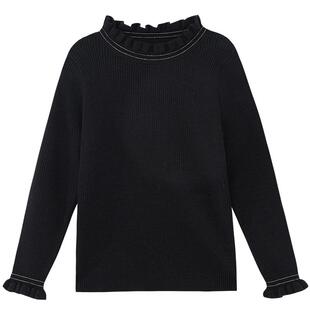 笛莎官方童装女童打底衫2024冬季新款大童女孩加厚毛衣儿童针织衫