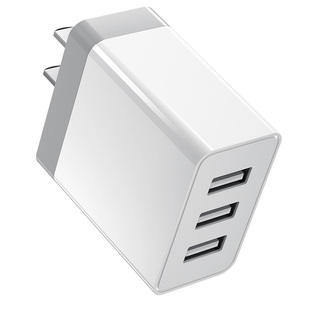 三口充电器头双口USB多口插头充电器多功能快充冲电头插座适用苹果安卓华为手机5V3.4A通用2.4a多插孔3头2a1a