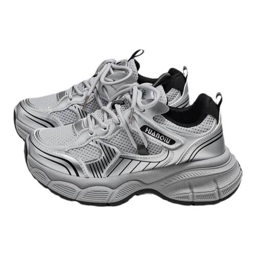 环球爆款银灰老爹鞋女2026新款春季复古百搭鞋子超好看运动休闲鞋