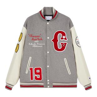 Champion冠军棒球服男秋冬款拼接夹克棉服外套女美式复古校园风潮