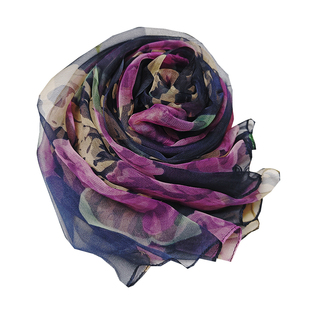 真丝丝巾2025新款春秋季桑蚕丝长丝巾薄款女士印花披肩洋气围巾女