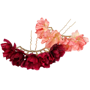 古风汉服绢花发饰傣族头花头饰古装发簪花朵排簪儿童成人簪子发钗