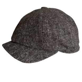 秋冬英式人字呢侦探帽前进帽两戴男女款复古羊毛呢贝雷帽ins帽子