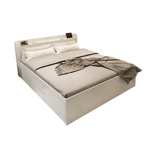 家用卧室双人床现代箱式床简约箱体床高箱储物床抽屉式收纳床主卧
