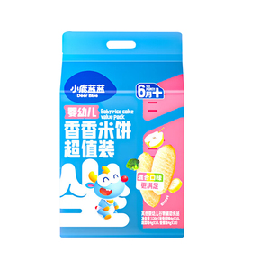小鹿蓝蓝婴幼儿香香米饼量贩装6个月以上宝宝零食原味饼干婴标120