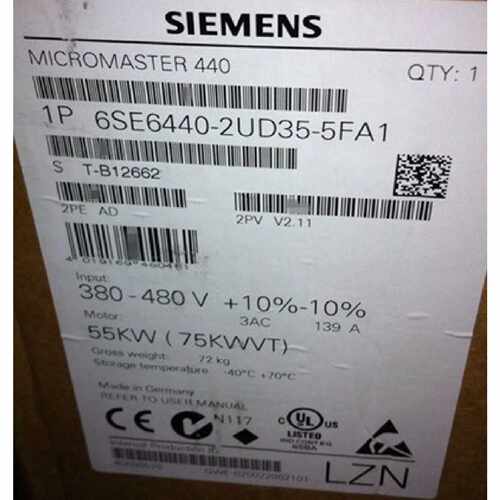议价6SE6440-2UD35-5FA1 西门子MM440变频器 55KW 380-480V 三相