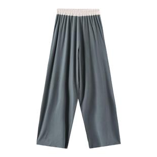 谢欣同款DANC现代舞春秋柔棉超舒适阔腿裤拉绒宽松裤拼接撞色长裤