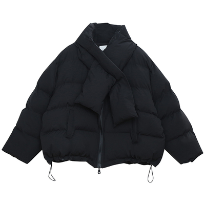 小个子冬季加厚保暖围巾棉服外套