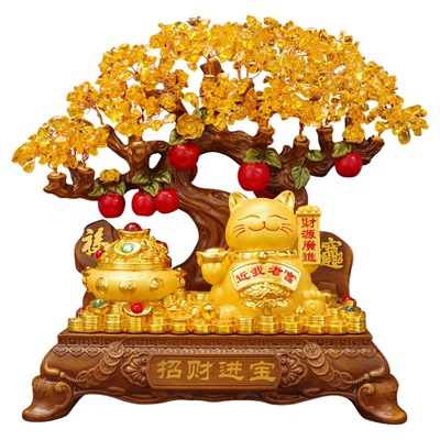 招财进宝猫摆件发财摇钱树摆设开业招手新店铺收银台前台开业礼物