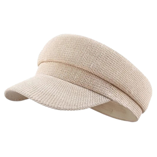 千金风法式高级平顶纯色八角帽子女款夏季显脸小透气百搭报童帽潮