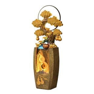 风水轮招财流水循环水摆件发财摇钱树景观电视柜店铺乔迁开业礼物