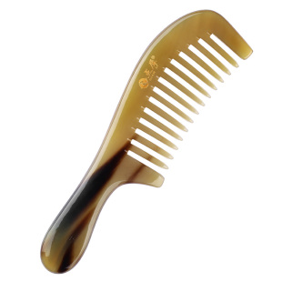 天然牛角梳子生日礼物送女生防静电宽齿细齿按摩头梳老婆女朋友