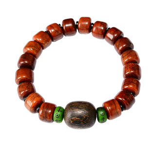 藏村男女通用款沉香手串手链藏式木制牛骨文玩念珠佩饰桶珠串珠链