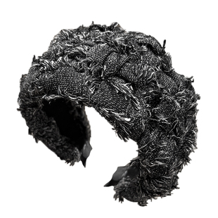 休闲百搭宽边粗花呢加厚发箍高颅顶遮白发显脸小发卡日常外戴头箍