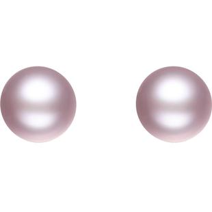 周六福淡水珍珠耳饰S925银耳钉优雅紫色温柔送女友新年礼物