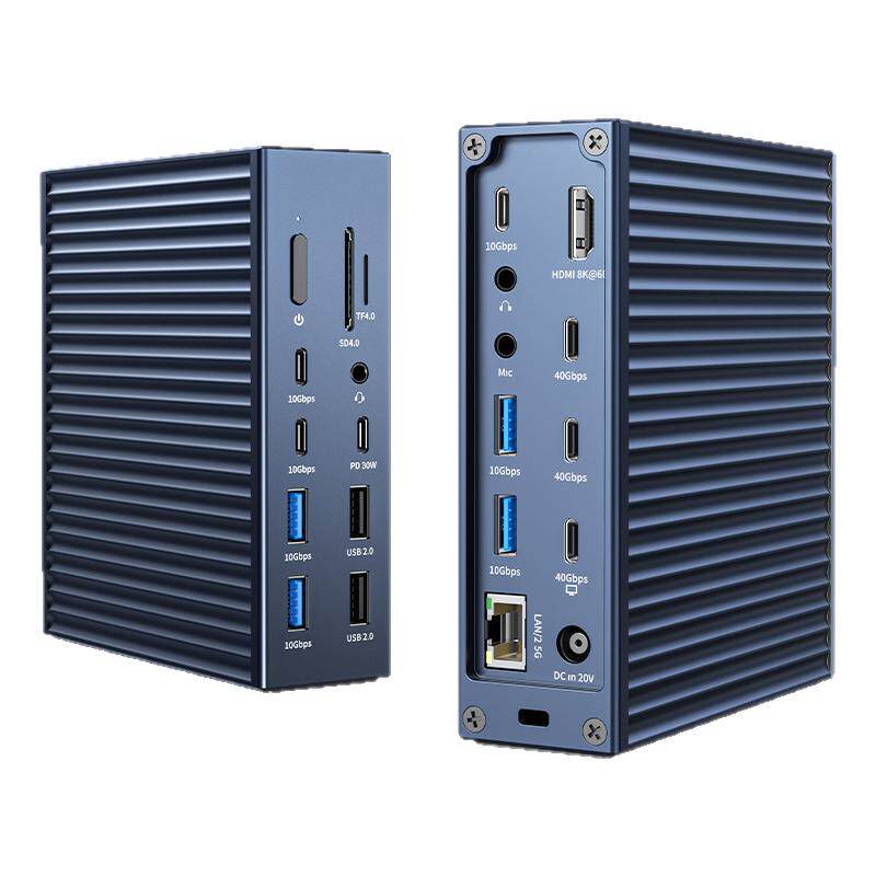 雷电4扩展坞Typec拓展坞桌面工作站usb4三屏异显8KHDMI2.5G网口