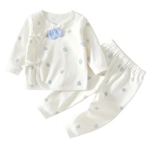 新生婴儿衣服纯棉和尚服春秋款0到3个月初生宝宝分体套装52码春装