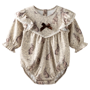 【花间奏】aqpa爱帕春秋2025新品长袖包屁衣婴幼儿长袖包屁衣